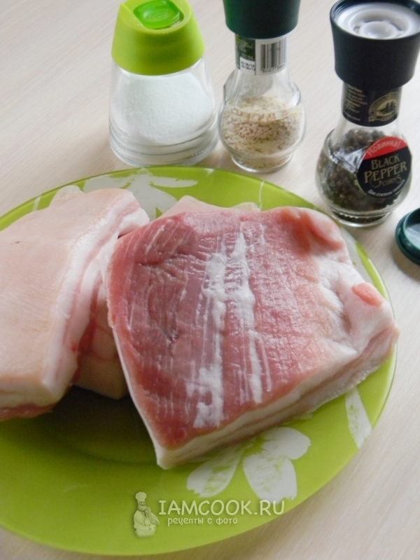 Ингредиенты для солено-печеного сала со специями