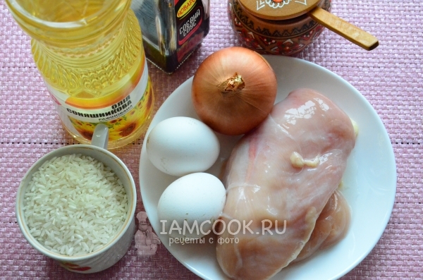 Ингредиенты для омлета Оякодон