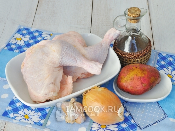 Ингредиенты для куриных ножек с картошкой в духовке