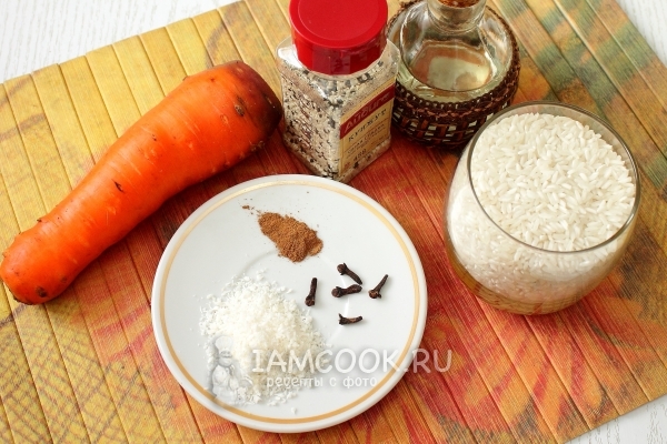 Ингредиенты для гаджар пулау