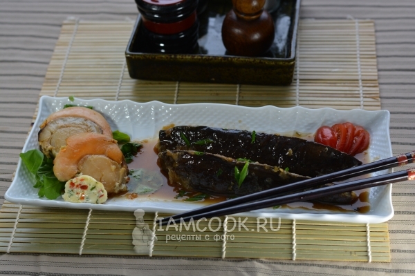 Фото морских гребешков с баклажанами