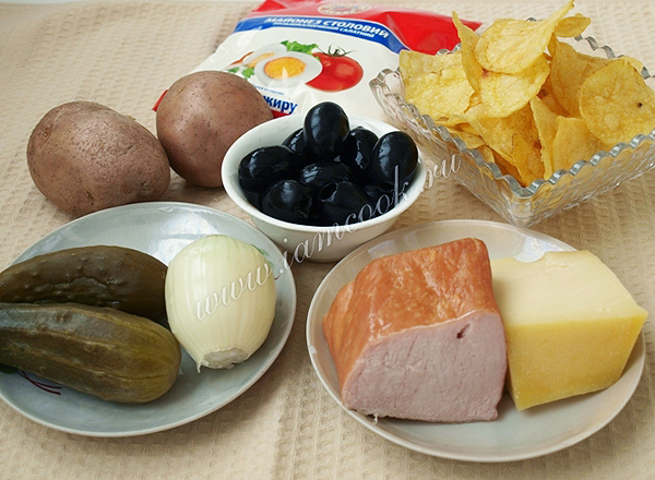 ингредиенты для салата подсолнух