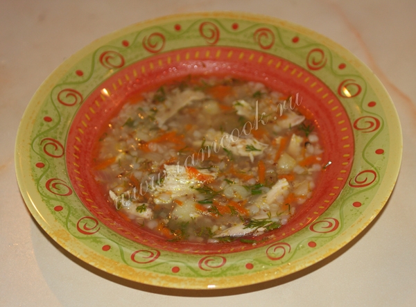 Гречневый суп с курицей, фото