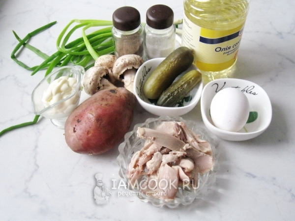 Ингредиенты для салата с курицей