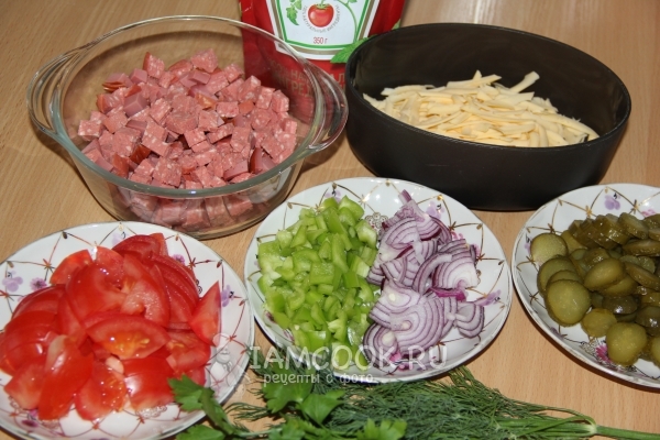 Порезать ингредиенты для начинки