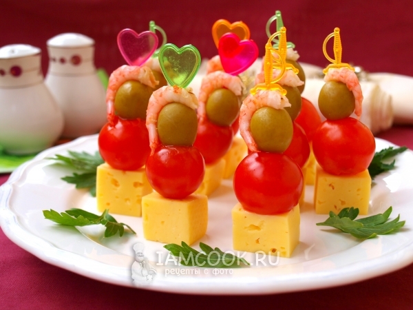 Рецепт канапе с креветками