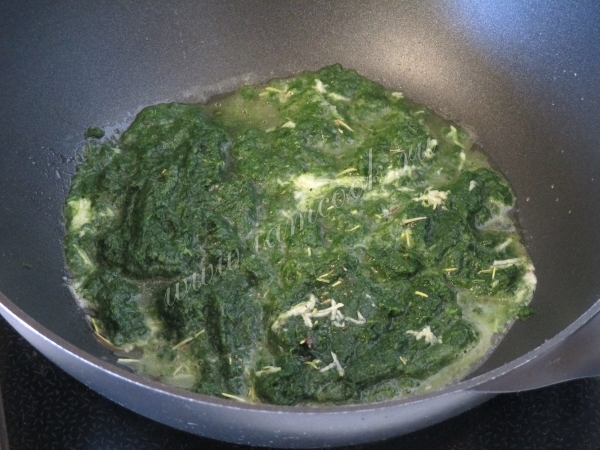 Тушение шпината