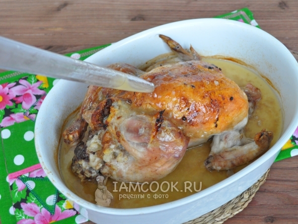 Полить курицу жиром