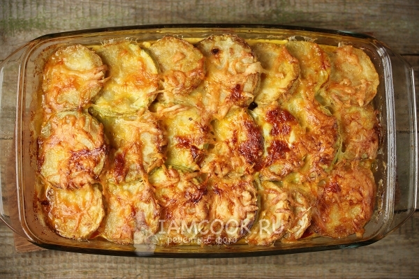 Рецепт запеканки из кабачков с фаршем и помидорами в духовке