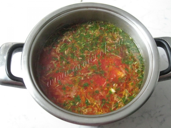 Фото готового борща