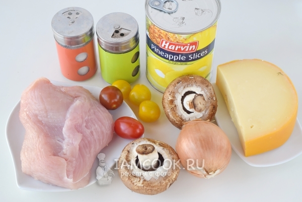 Ингредиенты для индейки с ананасами в духовке