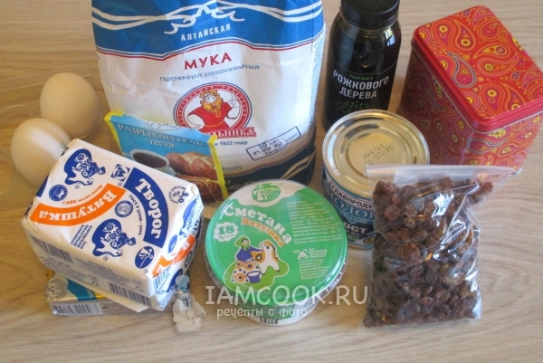 Ингредиенты для творожного пирожного