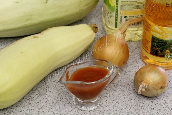 Ингредиенты для кабачковой икры по госту