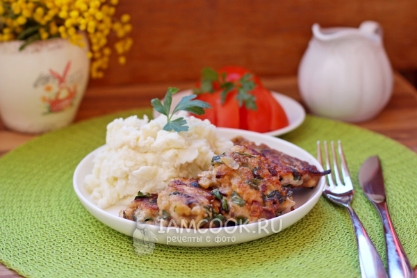 Готовые рубленые курино-грибные котлеты