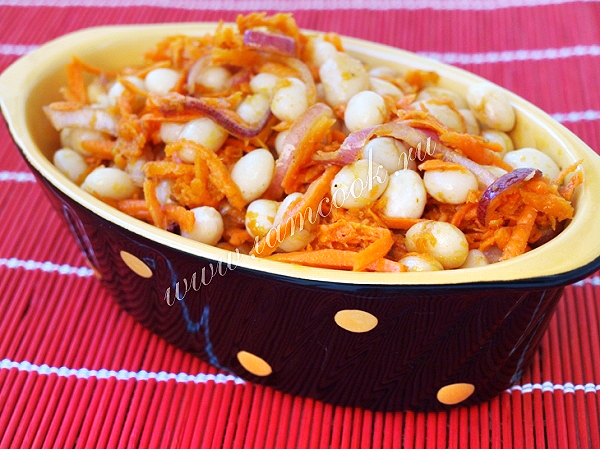 постный салат из фасоли