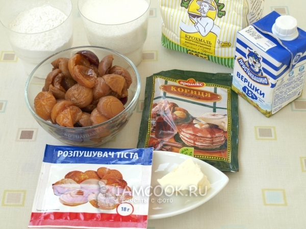 Ингредиенты для порционных мини-пирогов с фруктами