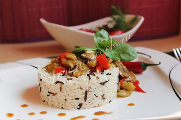 Рецепт риса с шампиньонами