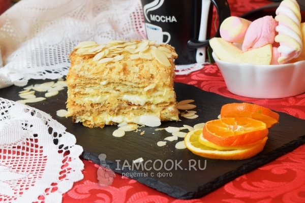 Фото торта «Наполеон» из готового слоёного теста