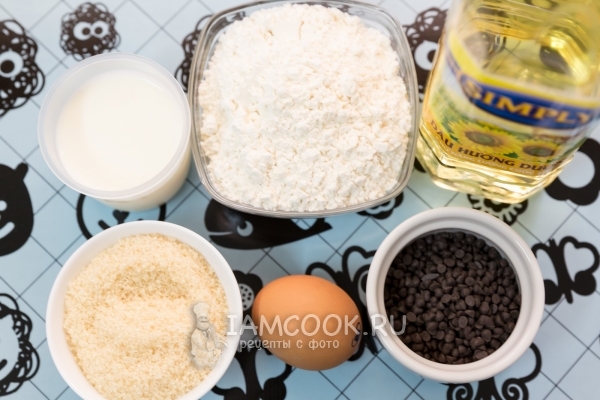 Ингредиенты для шоколадных маффинов с шоколадными каплями