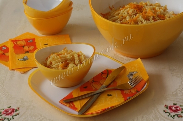 Рецепт салата из макарон и моркови
