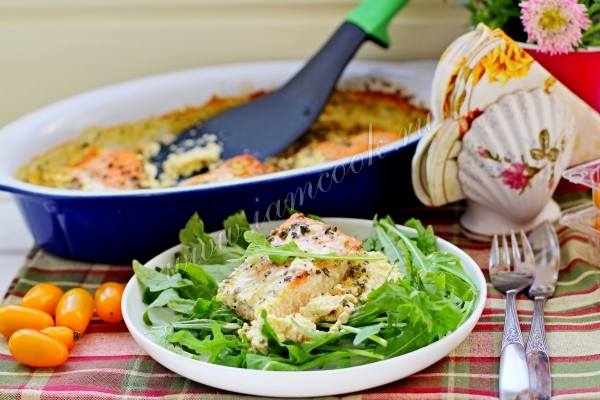 Семга запеченная в сливочном соусе