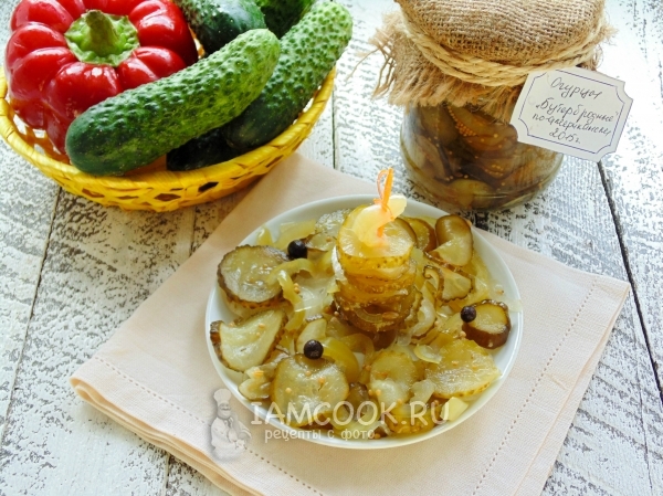 Готовые «Бутербродные» огурцы на зиму