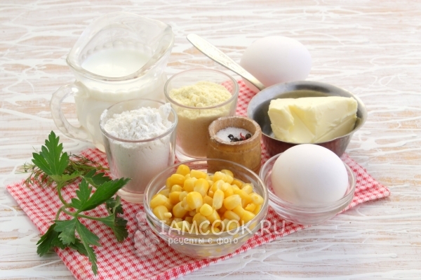 Ингредиенты для вафель с кукурузой
