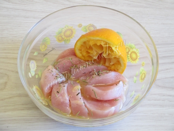 Куриное филе для супа из спаржи