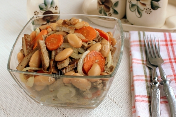 Рецепт печеночного салата с морковью