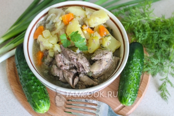 Фото куриной печени с картошкой в мультиварке