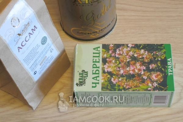 Ингредиенты для чая с чабрецом