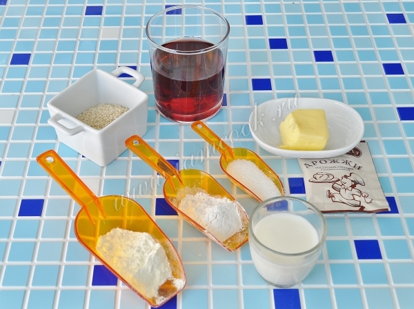 Ингредиенты для клюквенного хлеба с кунжутом