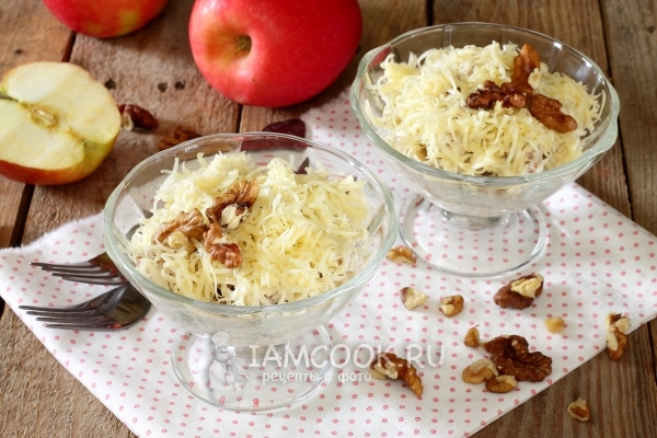 Фото салата с мясом и яблоком