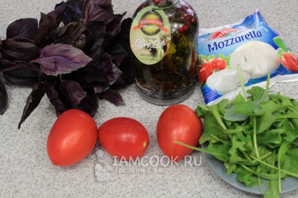 Ингредиенты для моцареллы с помидорами