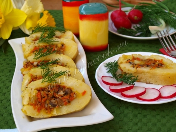Постный картофельный рулет