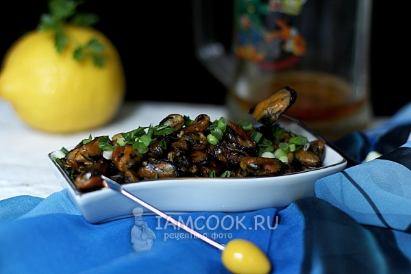 Фото мидий жареных с чесноком