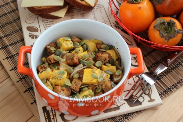 Рецепт тыквы, запеченной с хлебом