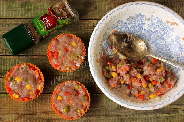 Рыбный фарш в формочках