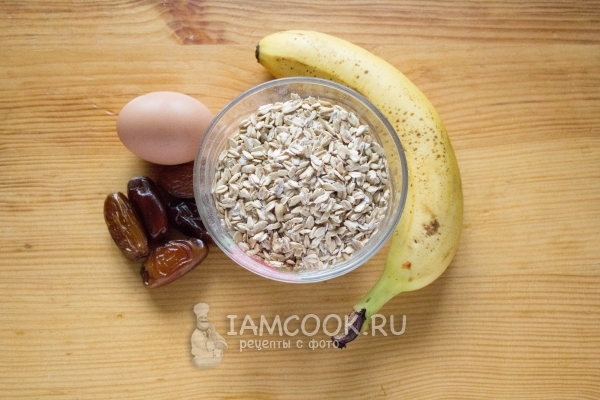 Ингредиенты для овсяного печенья с бананом