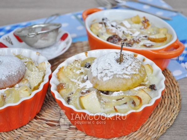 Рецепт «Детского» лапшевника с яблоком и изюмом