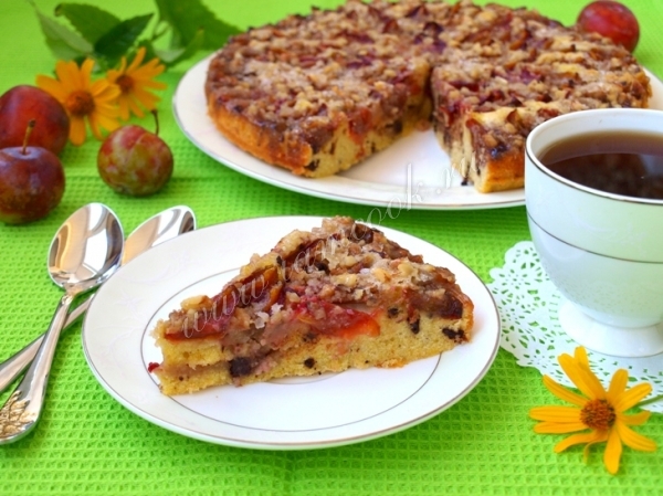 Рецепт пирога из слив и шоколада