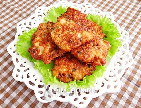 Фото куриных котлет с сыром и грибами