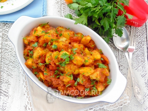 Рецепт тушёной картошки по-бомбейски