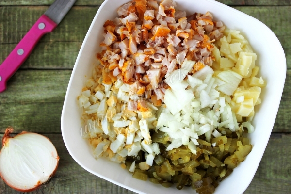 Ингредиенты для салата шишка