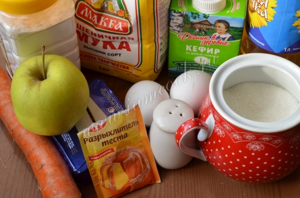 Ингредиенты для блинов с припеком из яблок