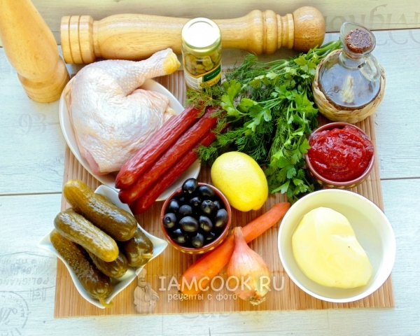 Ингредиенты для солянки в мультиварке