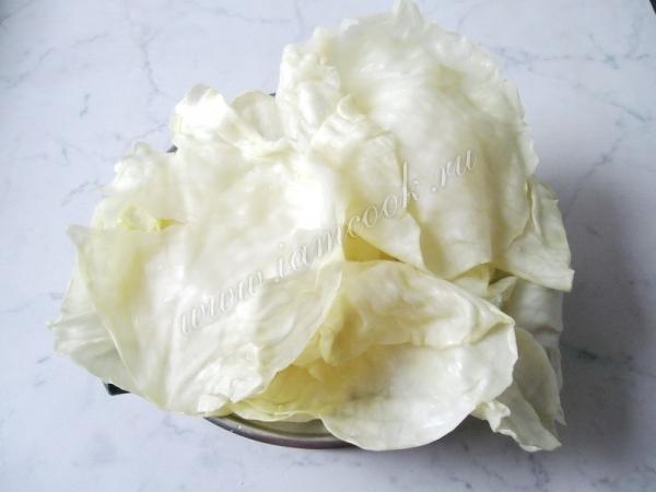 Отварные капустные листы