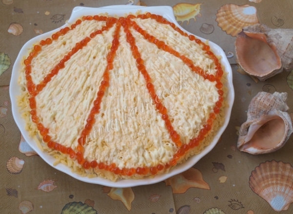 Рецепт салата Морская ракушка