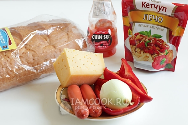 Ингредиенты для пиццы из батона