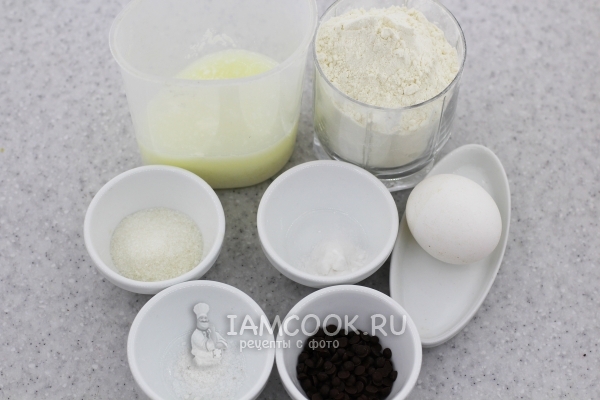 Ингредиенты для шоколадных оладьев